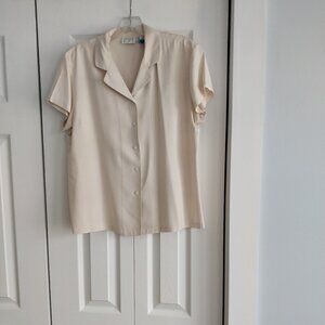 Vintage Ann Taylor Silk SS Button Down Top